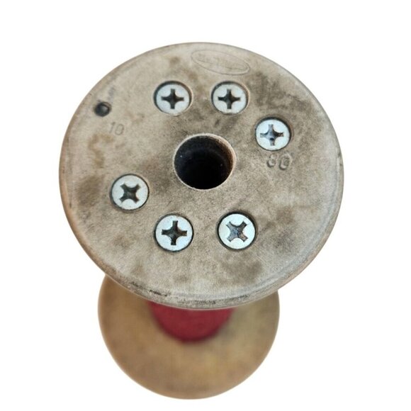 Vintage Spinning Machine Textile Spool Bobbin With Burgundy Thread Yarn 13x6 inc - Picture 7 of 10